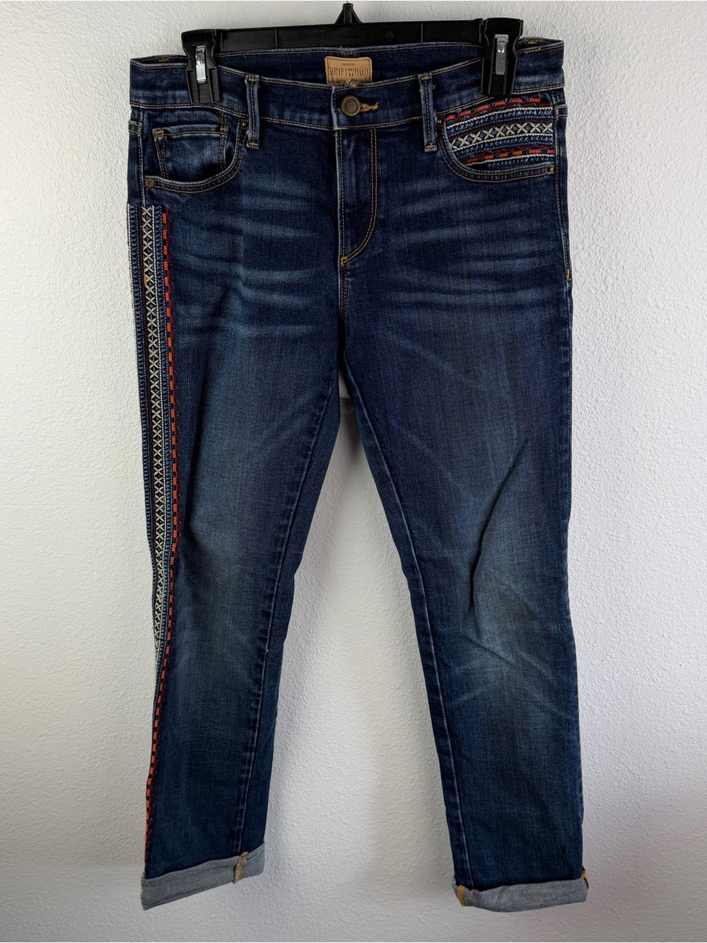 Driftwood Southwest Embroidered Audrey Jeans Size 26